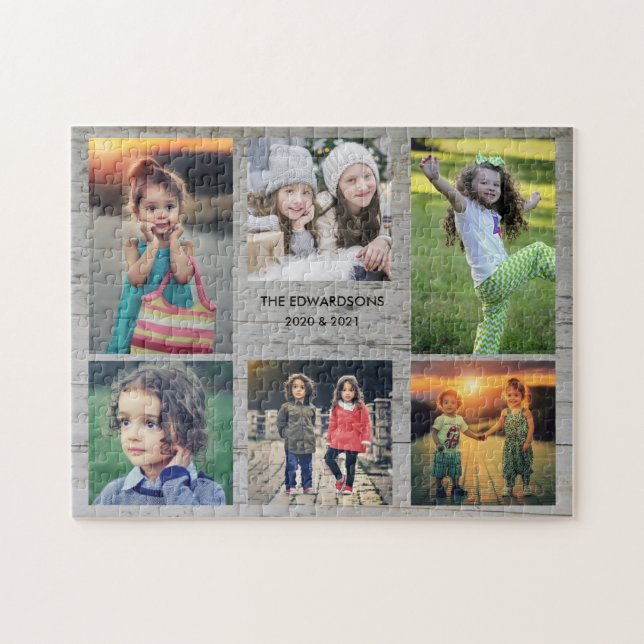 Familiensammlung 6 Fotos und Familienname jigsaw p Puzzle (Horizontal)