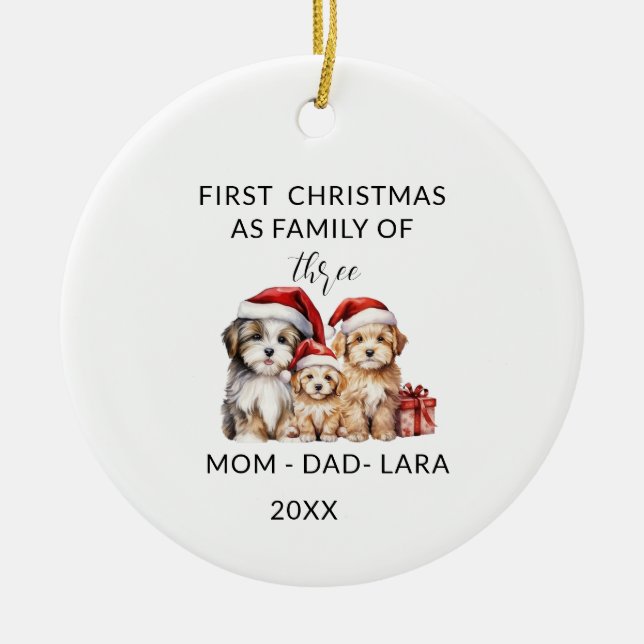 Familienschmuck als Weihnachtsbaumdekoration Keramik Ornament (Vorne)