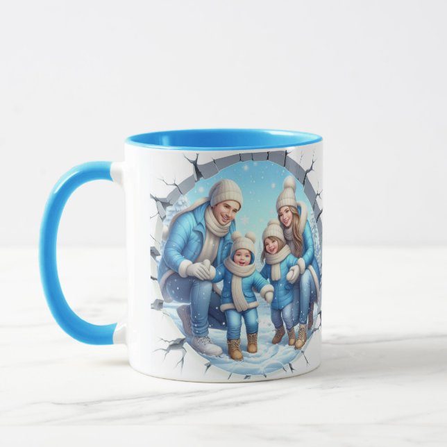 Familienschnee Spaß Weihnachten Tasse (Links)