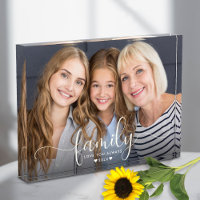 Familienskript Herz Drei Generation moderne, maßge