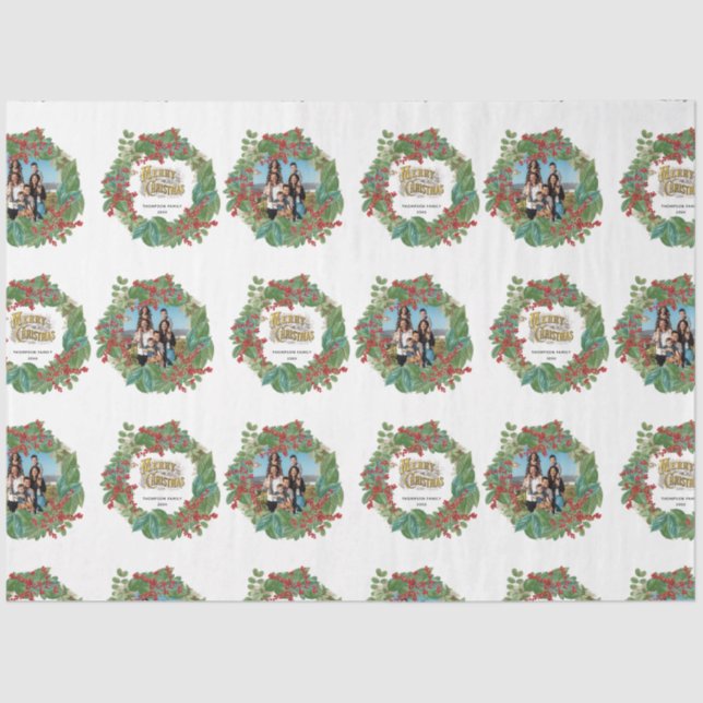 Familienskript Urlaub Weihnachten Weihnachtskarte  Seidenpapier (Vorderseite)