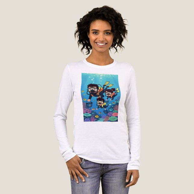 Familienspaß beim Tauchen Tri-Blend Shirt (Vorderseite voll)