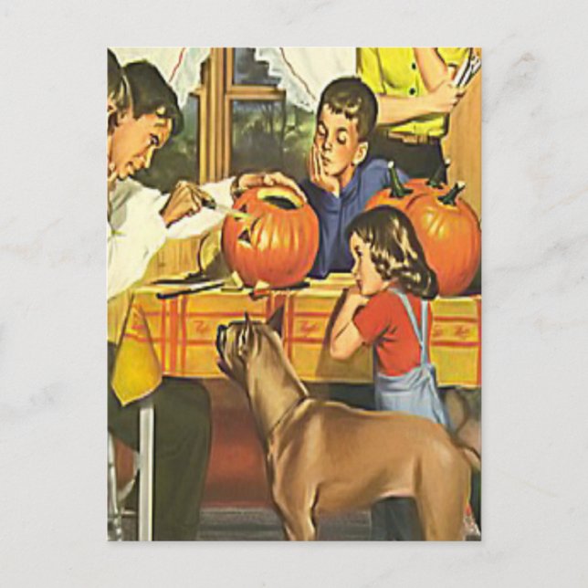Familienspass zu Halloween Postkarte (Vorderseite)