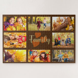 Familienspezifisches Foto Herbst Herbst braune gol Puzzle