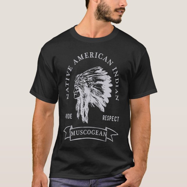 Familienstamm Muscogean Indianerstamm Prid Amerika T-Shirt (Vorderseite)
