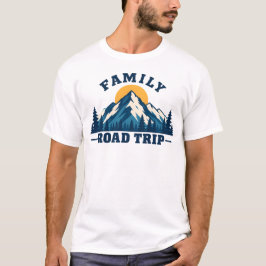 Familienstraßen-Trip Bergsonneuntergang T-Shirt