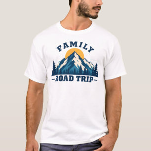 Familienstraßen-Trip Bergsonneuntergang T-Shirt