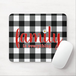 Familientext auf Büffelkaromuster  Mousepad