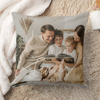 Familientext-Overlay boho klassische, gemütliche T Kissen