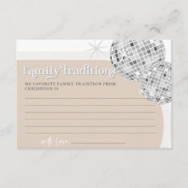 Familientraditionen Disco Baby Shower Game Card Begleitkarte