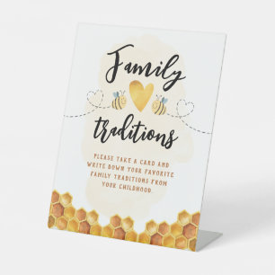 Familientraditionen Honig Hummel Baby Shower Sockelschild