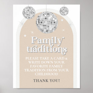 Familientraditionen Spielezeichen Disco Ball Baby  Poster