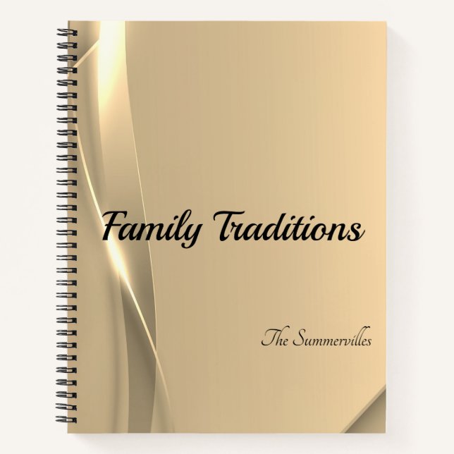 Familientraditionen und Rezept-Journal | Goldenes  Notizbuch (Vorderseite)