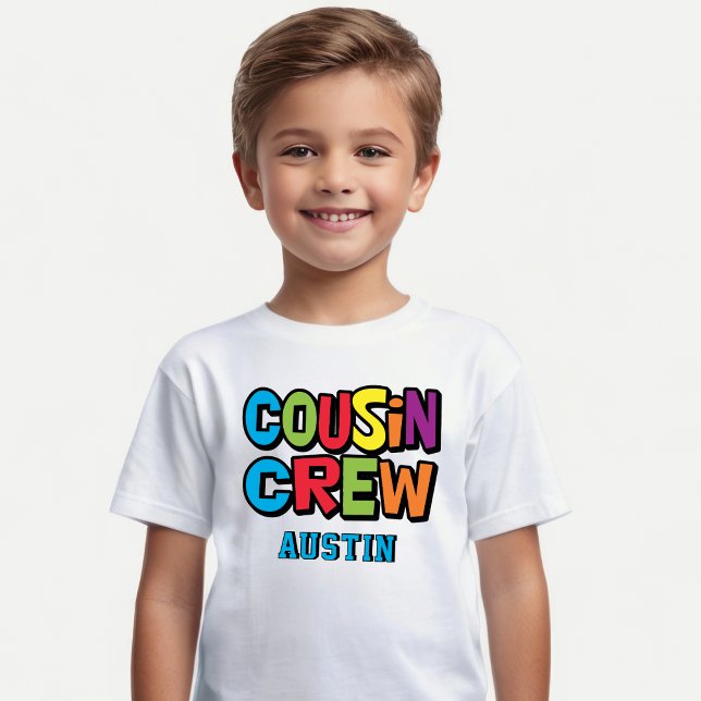 Familientreffen Bunte Cousin-Crew Tri-Blend Shirt (Fun and colorful cousin crew shirt with name. Fun for family reunions and get togethers. )