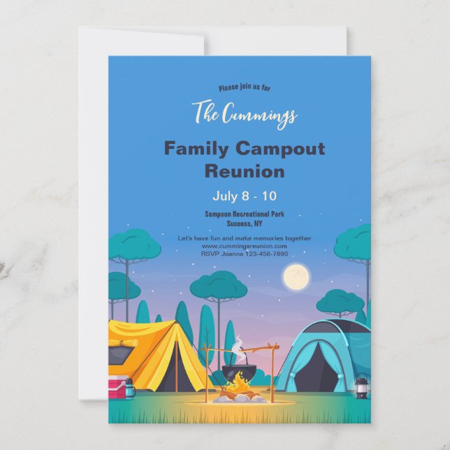Familientreffen Camping  Einladung (Vorderseite)