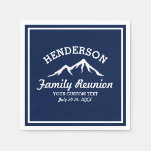 Familientreffen im Vintage-Stil Navy Blau Berg Serviette