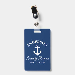 Familientreffen mit nautischem Anker in Navy Blau Ausweis