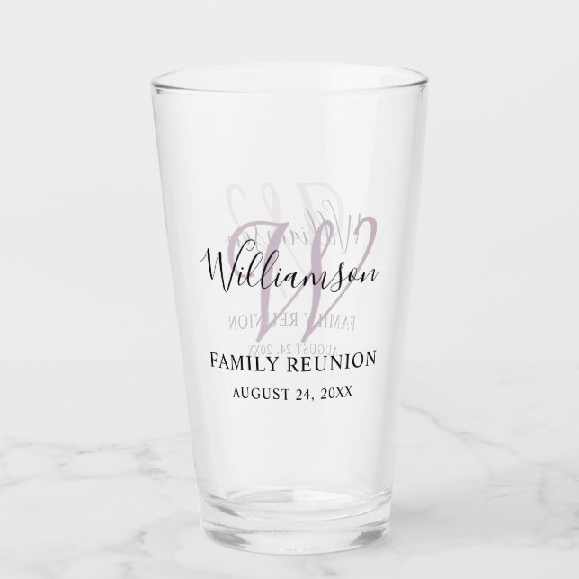 Familientreffen-Monogramm Einfach Glas (Vorderseite)