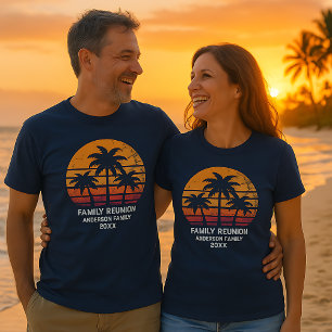 Familientreffen Retro-Sonnenuntergang passend für T-Shirt