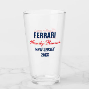 Familientreffen Rot Navy Blau Personalisiert Glas