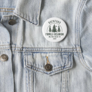 Familientreffen Rustikaler Wald Vintage Name Button