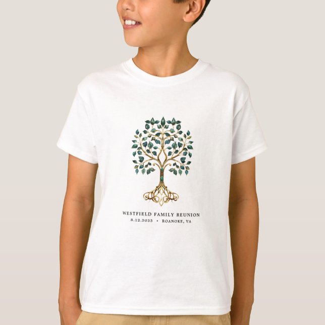Familientreffen Smaragdbaum des Lebens T-Shirt (Vorderseite)