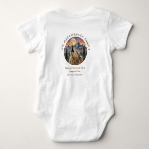 Familientreffen Sommerferien Wolf Berg Sonnenunter Baby Strampler