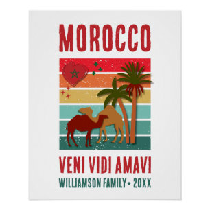 Familientreffen Urlaub Marokko Reise Souvenir Poster