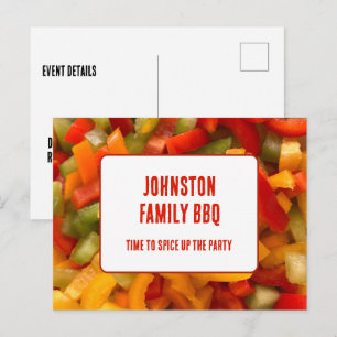 Familientreffen würzt die Party BBQ-Ankündigung Postkarte