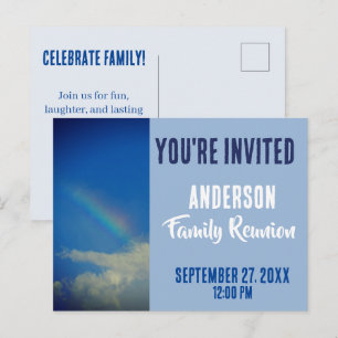 Familientreffen Zusammenkunft Regenbogen Sie sind Postkarte