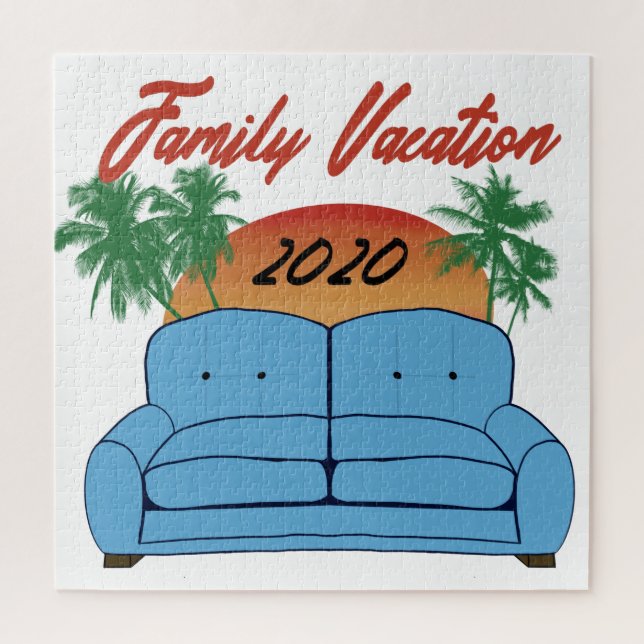 Familienurlaub 2020 auf dem Sofa Funny Virus Joke Puzzle (Vertikal)