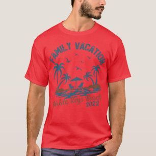Familienurlaub 2022 Palm Tree Florida Keys Beach T-Shirt