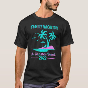 Familienurlaub 2022 Vintager Stil St Maarten Stran T-Shirt
