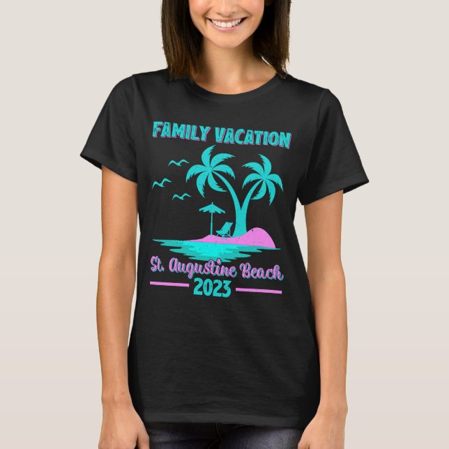 Familienurlaub 2023 Palm Tree Florida St Augustin T-Shirt (Vorderseite)