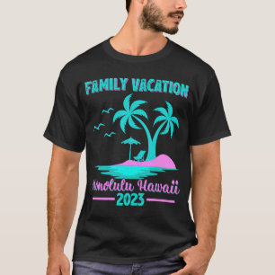 Familienurlaub 2023 Palm Tree Honolulu Hawaii Bea T-Shirt