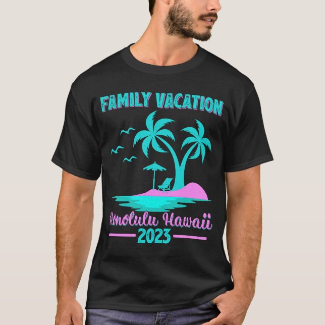 Familienurlaub 2023 Palm Tree Honolulu Hawaii Bea T-Shirt (Vorderseite)