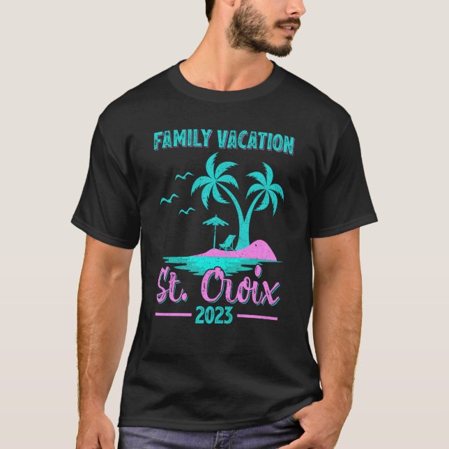 Familienurlaub 2023 Palm Tree Jungfrau Insel St Cr T-Shirt (Vorderseite)