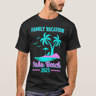 Familienurlaub 2023 Palme Hawaii Oahu Strand   T-Shirt