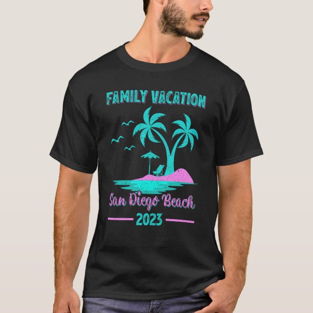 Familienurlaub 2023 Palme Tree California San Dieg T-Shirt (Vorderseite)