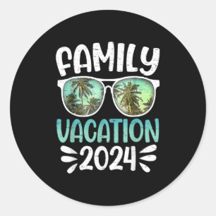 Familienurlaub 2024 Familiengruppe Matching Summer Runder Aufkleber