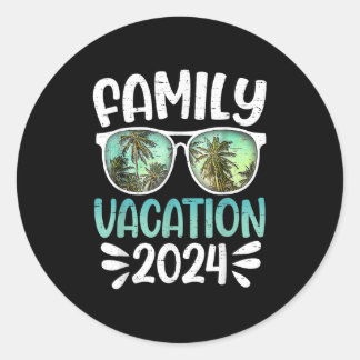 Familienurlaub 2024 Familiengruppe Matching Summer Runder Aufkleber