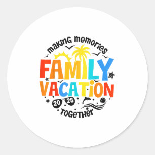 Familienurlaub 2025 Beach Matching Family Sommer Runder Aufkleber
