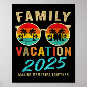 Familienurlaub 2025 Beach Matching Sommerurlaub Poster