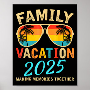 Familienurlaub 2025 Beach Matching Sommerurlaub Poster