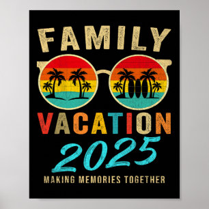 Familienurlaub 2025 Beach Matching Sommerurlaub Poster