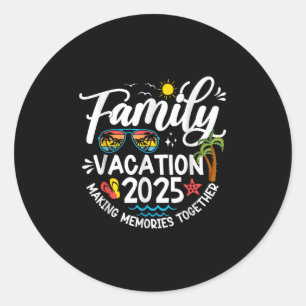 Familienurlaub 2025 Beach Matching Sommerurlaub Runder Aufkleber