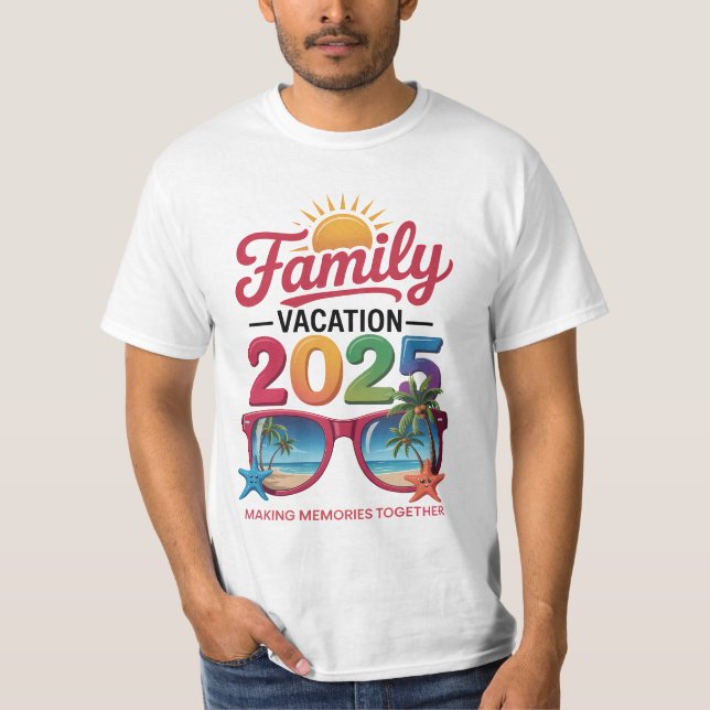 Familienurlaub 2025 Erinnerungen T-Shirt für Ausfl (Vorderseite)