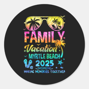 Familienurlaub 2025 Myrtle Beach Matching Memorie Runder Aufkleber