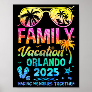 Familienurlaub 2025 Orlando Matching Erinnerungen Poster