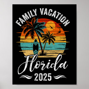 Familienurlaub 2025 Vintag Florida Sommer Matchi Poster